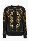 Versace Jeans Couture Knitwear Crewneck Embroidered Design Long Sleeves In Black
