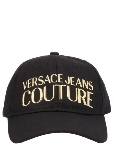 Versace Jeans Couture Iconic Cotton Hat In Black