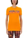 Versace Jeans Couture Institutional Logo T-shirt In Orange