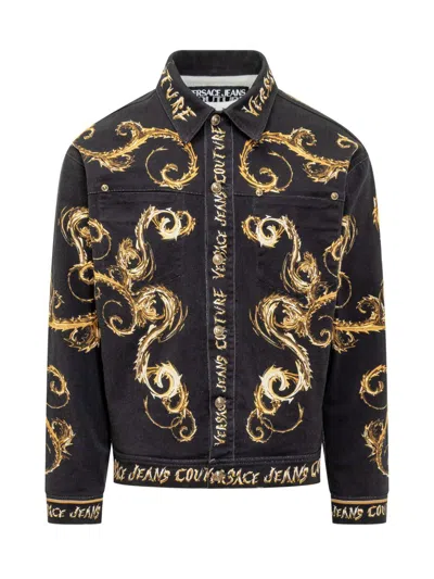 Versace Jeans Couture Black Chromo Couture Denim Jacket