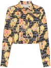 Versace Jeans Couture Heart Couture-print Denim Jacket In Multicolour