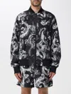 Versace Jeans Couture Black & White Watercolor Couture Reversible Bomber Jacket In Black