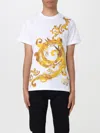 Versace Jeans Couture Barocco-print Cotton T-shirt In Gold