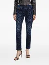 Versace Jeans Couture Jacquard Jeans In Blue