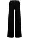 Versace Jeans Couture Wide-leg Denim Trousers Featuring Pockets In Black