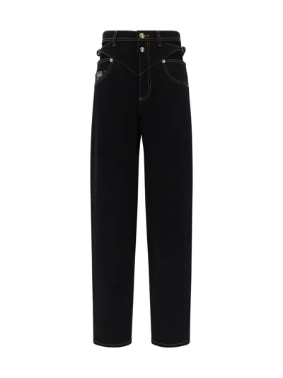 Versace Jeans Couture Denim Pants In Black