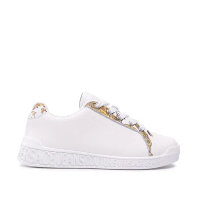 VERSACE JEANS COUTURE JEANS COUTURE LOGO LEATHER SNEAKERS