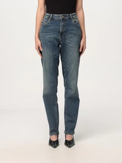 Versace Jeans Couture Pants  Woman Color Blue In Blau