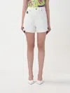 Versace Jeans Couture White Logo Denim Shorts In White