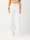 Versace Jeans Couture 5 Pockets Logo Patch Flared Jeans In Weiss