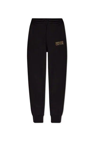 Versace Jeans Couture Logo-embroidered Track Pants In Black