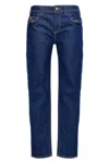 Versace Jeans Couture 'judy' Denim Trousers Featuring Contrast Stitching In Blue