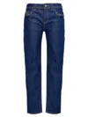 Versace Jeans Couture 'judy' Denim Trousers Featuring Contrast Stitching In Blue