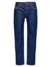 Versace Jeans Couture 'judy' Denim Trousers Featuring Contrast Stitching In Blue