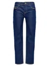 Versace Jeans Couture 'judy' Denim Trousers Featuring Contrast Stitching In Blue