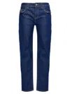Versace Jeans Couture 'judy' Denim Trousers Featuring Contrast Stitching