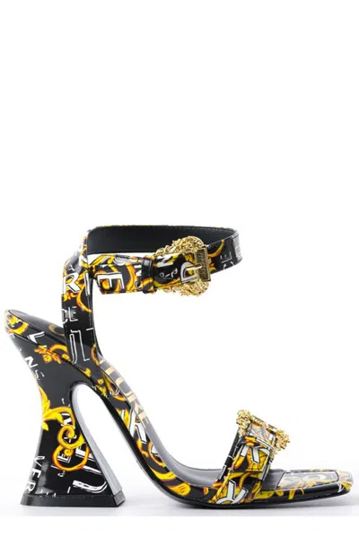 Versace Jeans Couture Kirsten Barocco Print Heeled Sandals In Multi