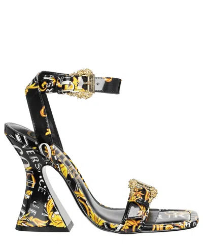 Versace Jeans Couture Kirsten Watercolour Couture Heeled Sandals In Black