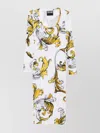 Versace Jeans Couture Midi Dress With Yellow And Black Print