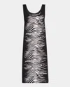 Versace Jeans Couture Vestido Midi - Negro In 899 Black 003 White