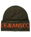 Versace Jeans Couture Logo-embroidered Beanie In Green