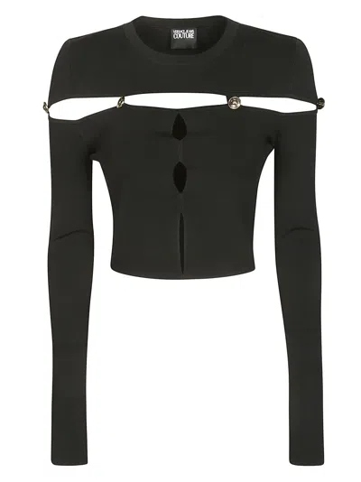Versace Jeans Couture Knitwear Cut Out In Nero