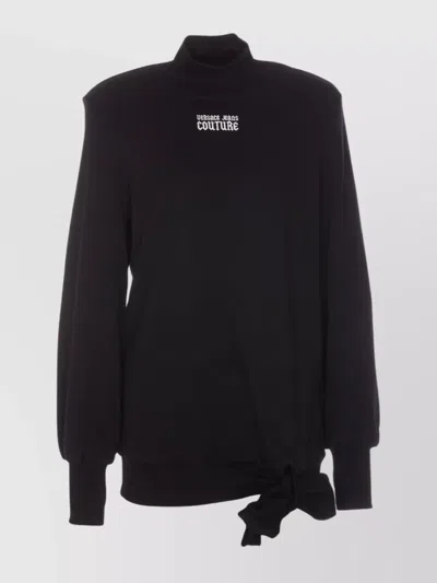 VERSACE JEANS COUTURE KNITWEAR WITH BOW DETAIL AND TURTLENECK