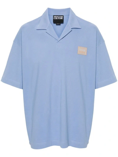 Versace Jeans Couture Label  Polo T.shirt Clothing In Blue
