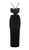 Versace Jeans Couture Lace-detailed Bustier Midi Dress In Black