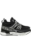 Versace Jeans Couture Lace-up Logo Sneakers In Black