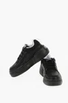 Versace Jeans Couture Leather And Fabric Ravewing Low Top Sneakers W In Black