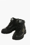 Versace Jeans Couture Leather And Fabric Syrius Combat Boots With Co