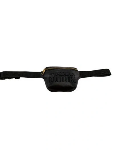 Pre-owned Versace Jeans Couture Leather Belt Bag In Black