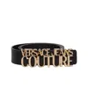 Versace Jeans Couture Logo Embellished Buckle Belt In Black