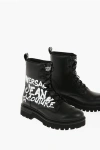 Versace Jeans Couture Leather Syrius Combat Boots With Contrasting P