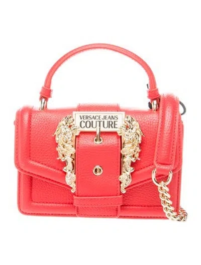 Pre-owned Versace Jeans Couture Leather Top Handle Bag W/ Tags In Red
