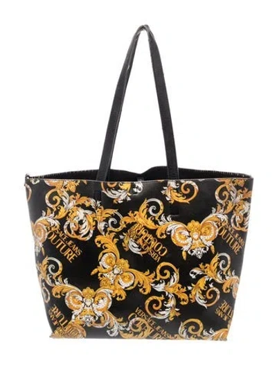 Pre-owned Versace Jeans Couture Leather Tote In Blue