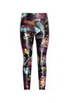 Versace Jeans Couture Abstract Pattern Leggings In Black