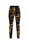 Versace Jeans Couture Baroque-print Elasticated Leggings In Black