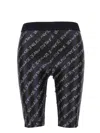 Versace Jeans Couture Allover Logo Knee-length Shorts In Black