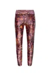 Versace Jeans Couture Slim Fit Printed Activewear Leggings In Orange