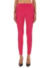 Versace Jeans Couture Logo-tape Cropped Leggings In Fuchsia