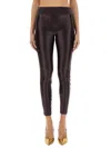 Versace Jeans Couture Leggings With Logoed Band In Brown