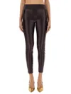 Versace Jeans Couture Leggings With Logoed Band In Brown