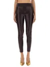 Versace Jeans Couture Leggings With Logoed Band In Brown