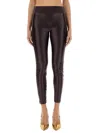 Versace Jeans Couture Leggings With Logoed Band In Brown