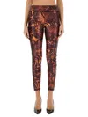 Versace Jeans Couture Slim Fit Printed Activewear Leggings In Orange