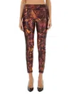 Versace Jeans Couture Slim Fit Printed Activewear Leggings In Orange