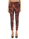 Versace Jeans Couture Slim Fit Printed Activewear Leggings In Orange