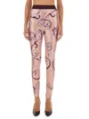 Versace Jeans Couture Leggings With Print In Pink